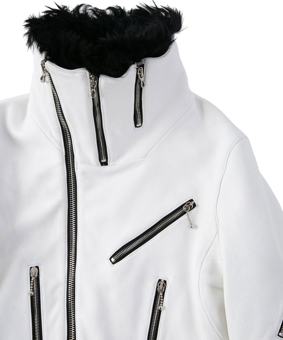 アルデヒド鞣し ディアスキン MAD ライダースジャケット - ピュアホワイト