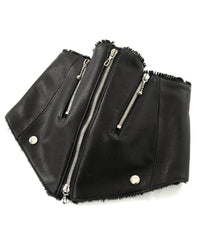 ジャパンカウハイド タンニン ソフト天然シボ仕上げ TOECUTTER 2 ライダースネックウォーマー - BLACK