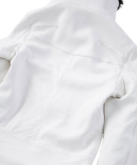 アルデヒド鞣し ディアスキン MAD ライダースジャケット - ピュアホワイト