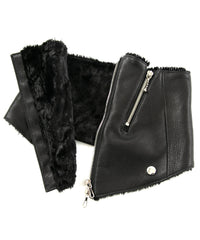 ジャパンカウハイド タンニン ソフト天然シボ仕上げ TOECUTTER 2 ライダースネックウォーマー - BLACK