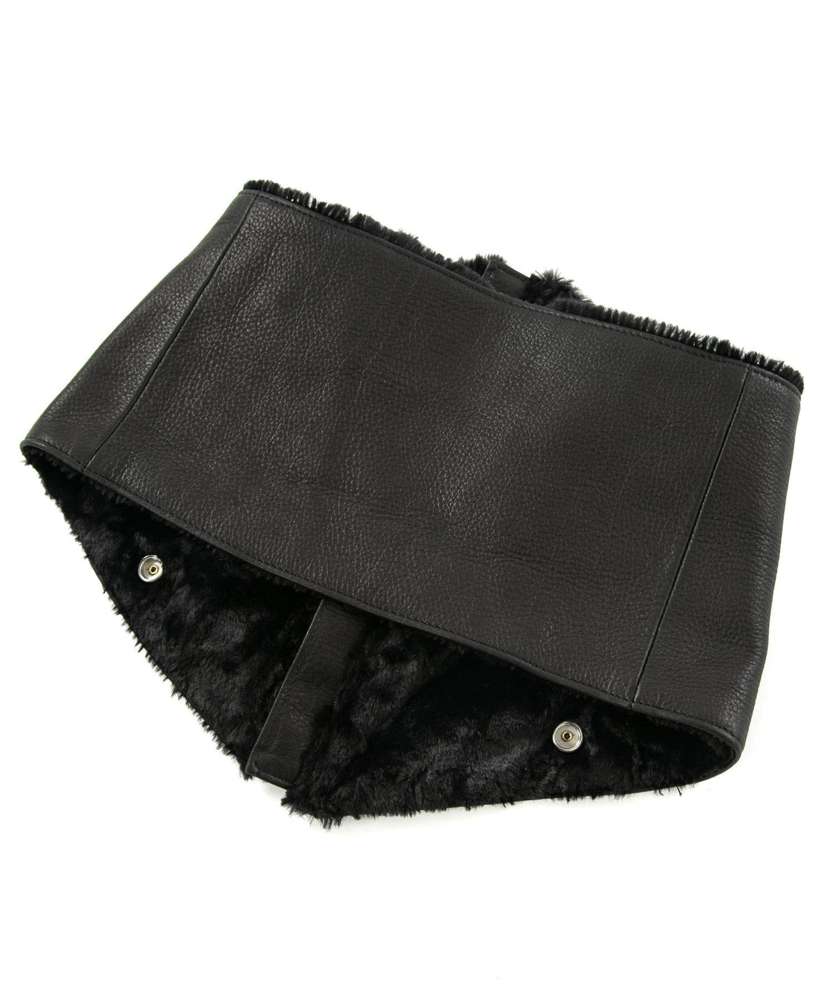 ジャパンカウハイド タンニン ソフト天然シボ仕上げ TOECUTTER 2 ライダースネックウォーマー - BLACK