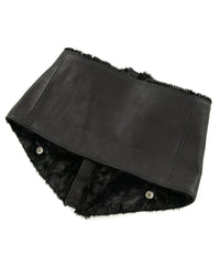 ジャパンカウハイド タンニン ソフト天然シボ仕上げ TOECUTTER 2 ライダースネックウォーマー - BLACK