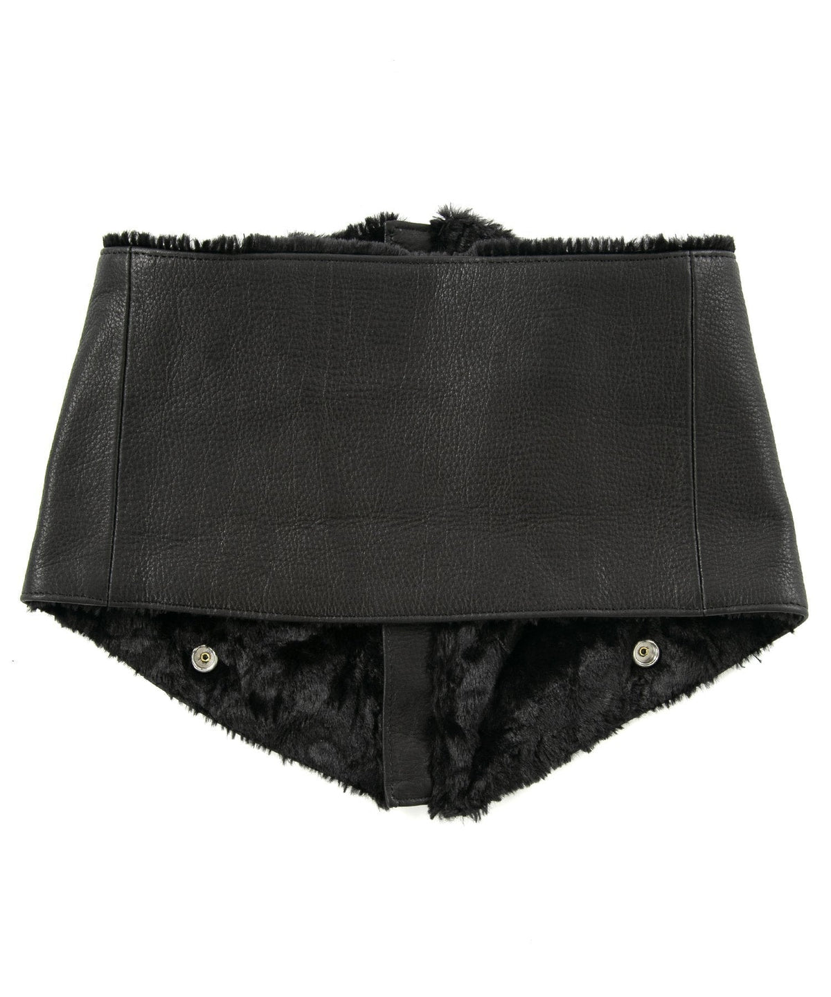 ジャパンカウハイド タンニン ソフト天然シボ仕上げ TOECUTTER 2 ライダースネックウォーマー - BLACK