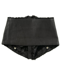 ジャパンカウハイド タンニン ソフト天然シボ仕上げ TOECUTTER 2 ライダースネックウォーマー - BLACK