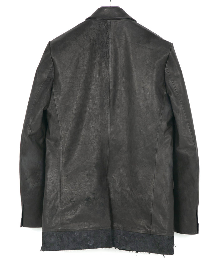 黒染め 蝦夷鹿 白鞣し BONO ジャケット - BLACK