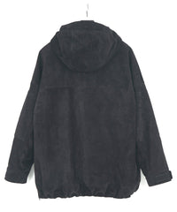 スエード ホースハイド "AD-ROCK" プルオーバー フードブルゾン - BLACK