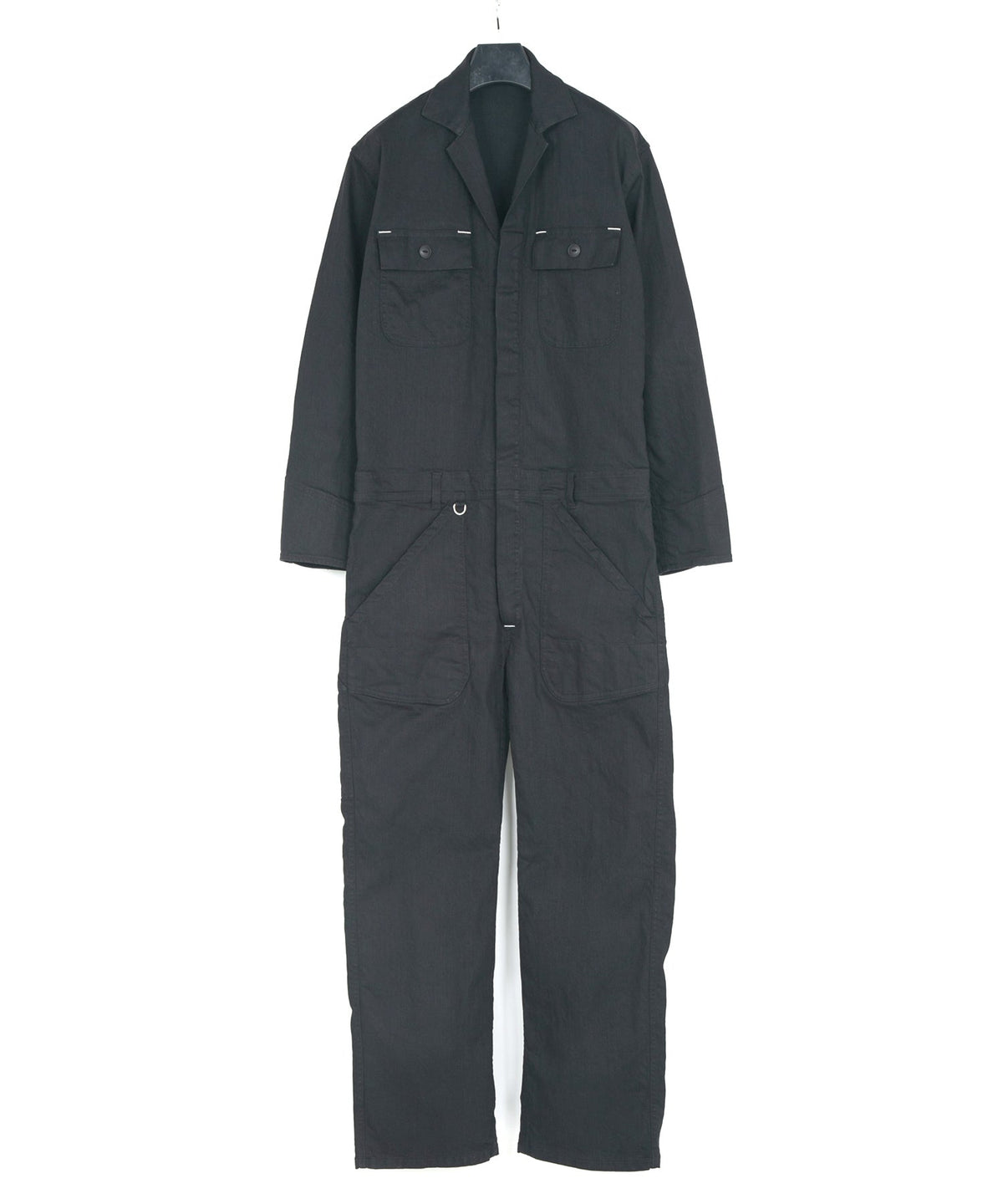 10oz Organic Cotton Stretch Denim "Over Drive" Engineer Coverall - BLACK