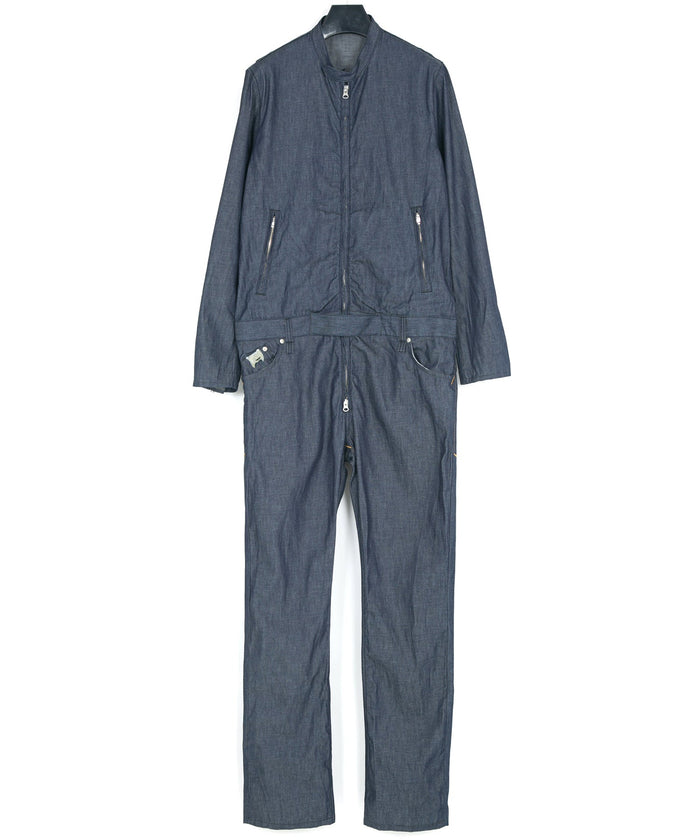 6oz オーガニック コットン デニム BULLET シングルライダース カバーオール RIGID - INDIGO