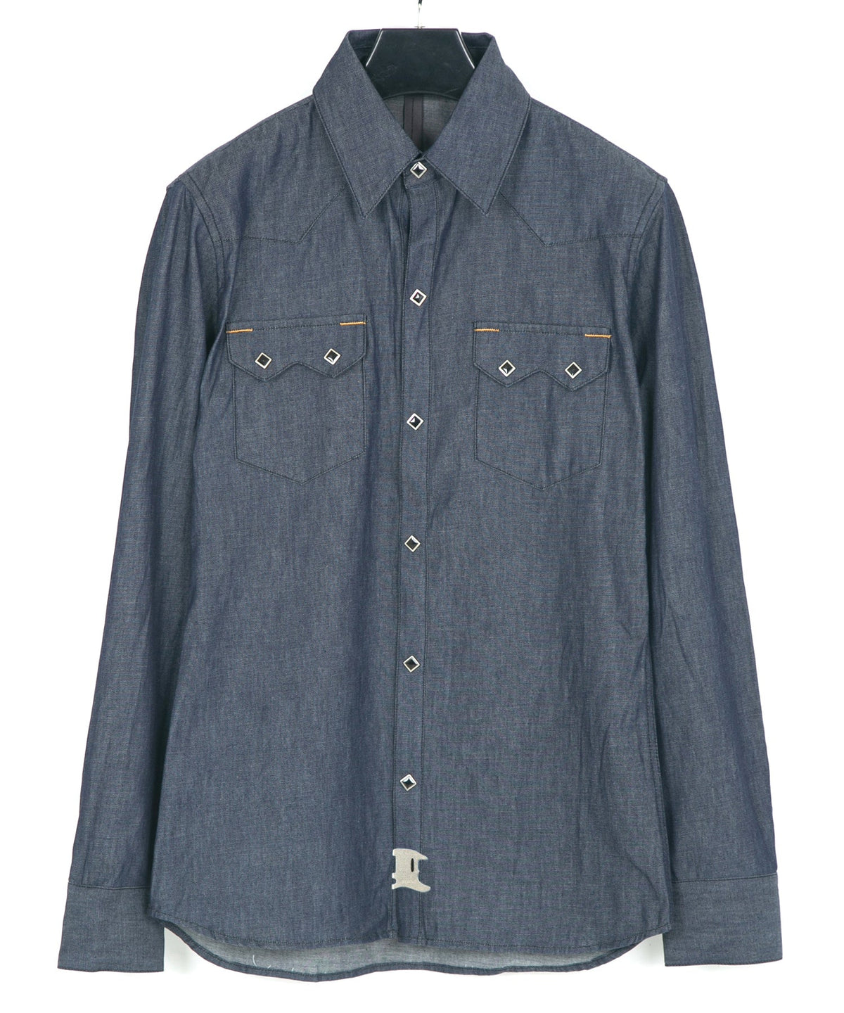 6oz Organic Cotton Denim Long Sleeved Western shirt - INDIGO