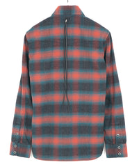 Cotton Shaggy Check Western Long-Sleeve Shirts - RED × BLUE