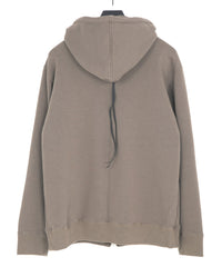 Stretch Cotton Polyester Knit Backside Velor finish Zip up Hoodie - OLIVE