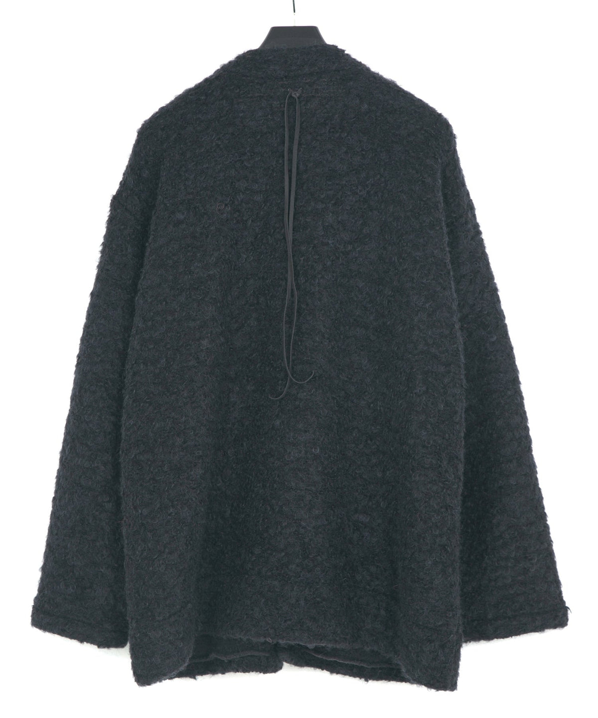 Loop Tweed Knit Long Cardigan - BLACK