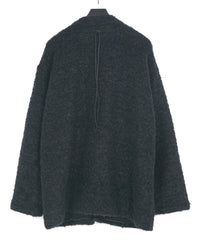Loop Tweed Knit Long Cardigan - BLACK
