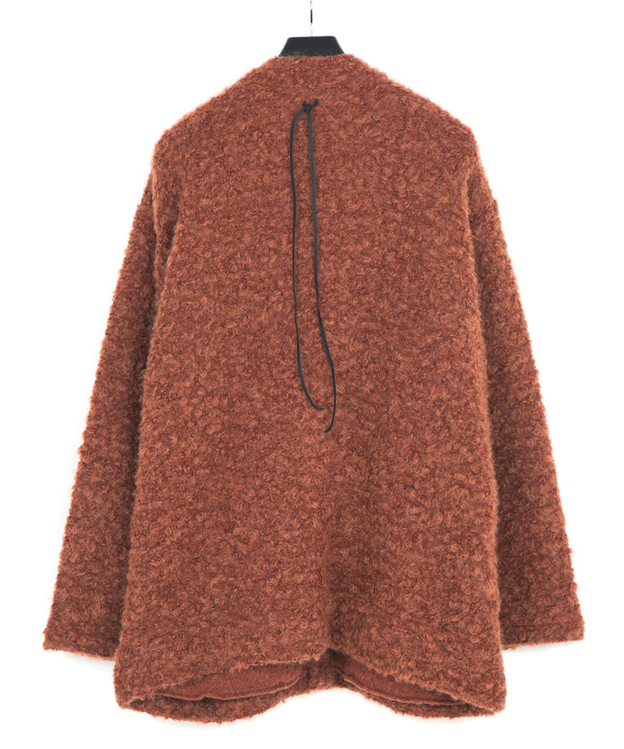 ループ ツイード ニット ロングカーディガン - ORANGE