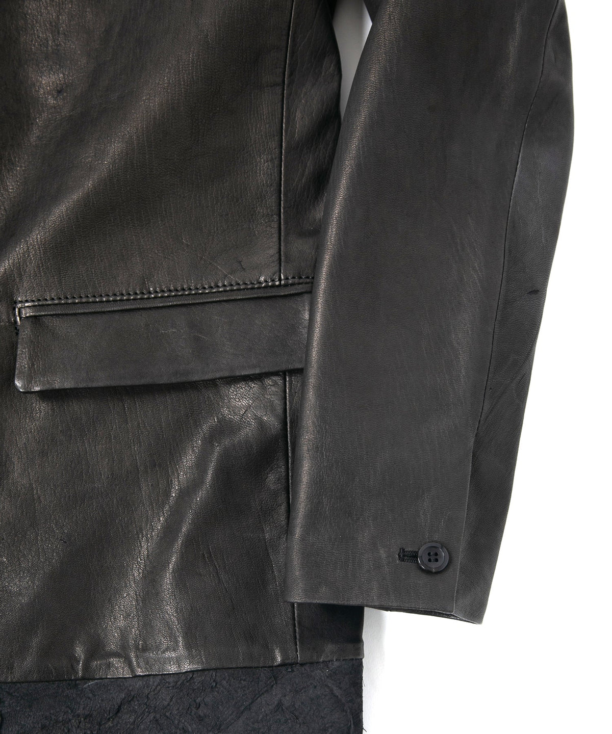 黒染め 蝦夷鹿 白鞣し BONO ジャケット - BLACK