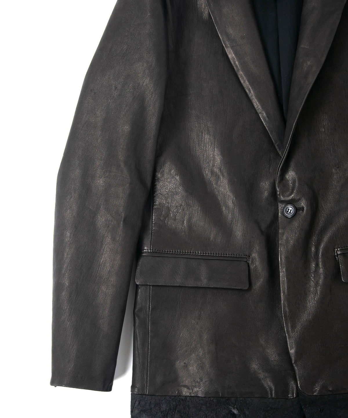 黒染め 蝦夷鹿 白鞣し BONO ジャケット - BLACK