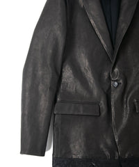 黒染め 蝦夷鹿 白鞣し BONO ジャケット - BLACK