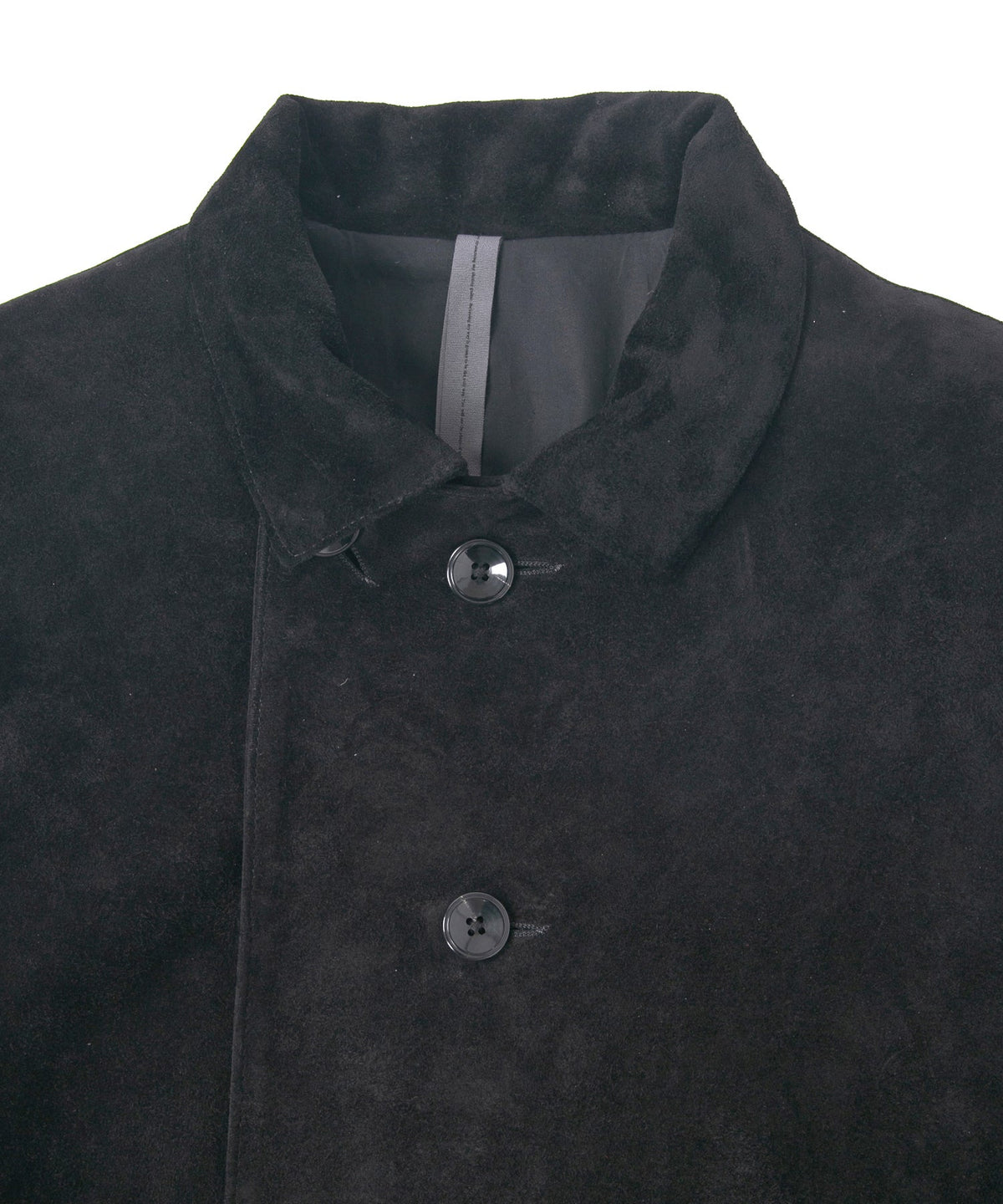 スエード ホースハイド "ROY" バイカーロングコート - BLACK