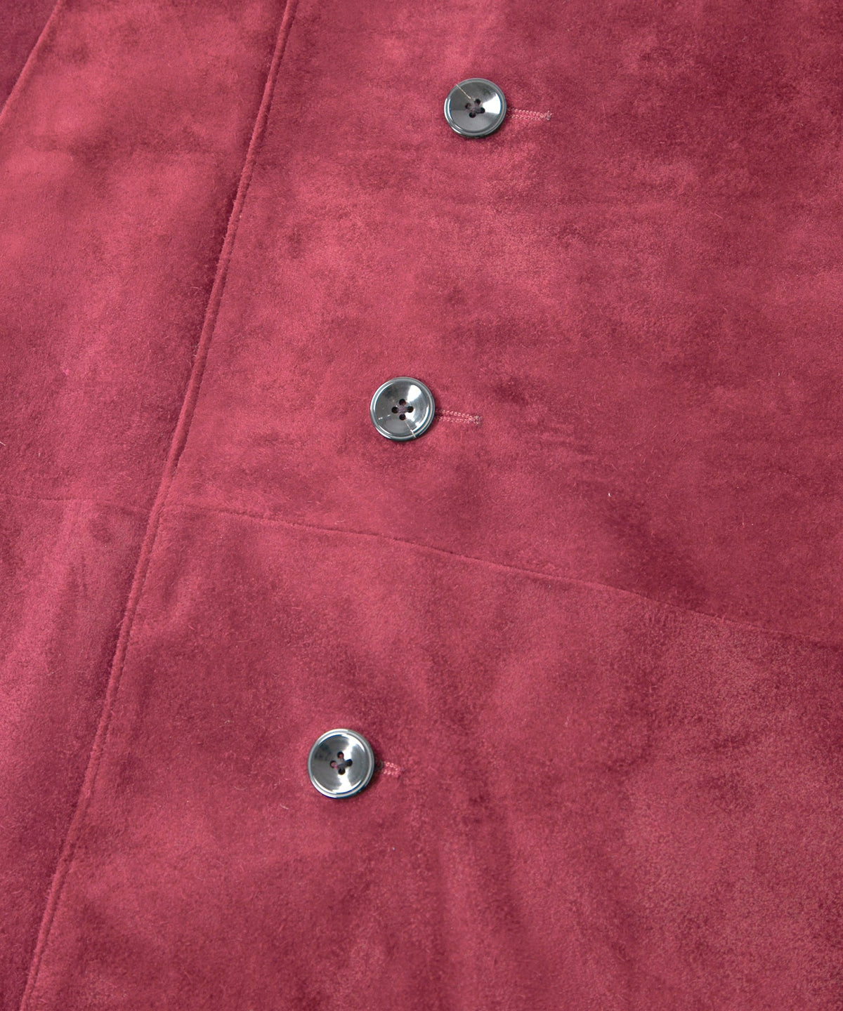 スエード ホースハイド "ROY" バイカーロングコート - BURGUNDY