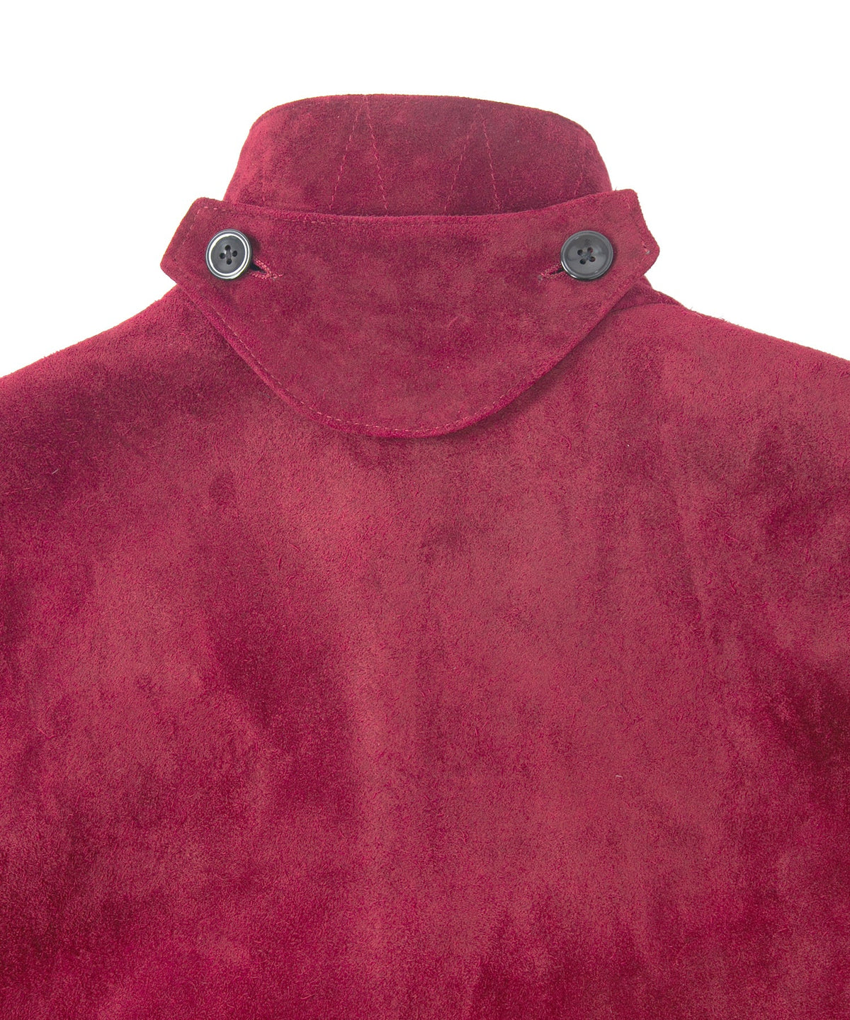 スエード ホースハイド "ROY" バイカーロングコート - BURGUNDY