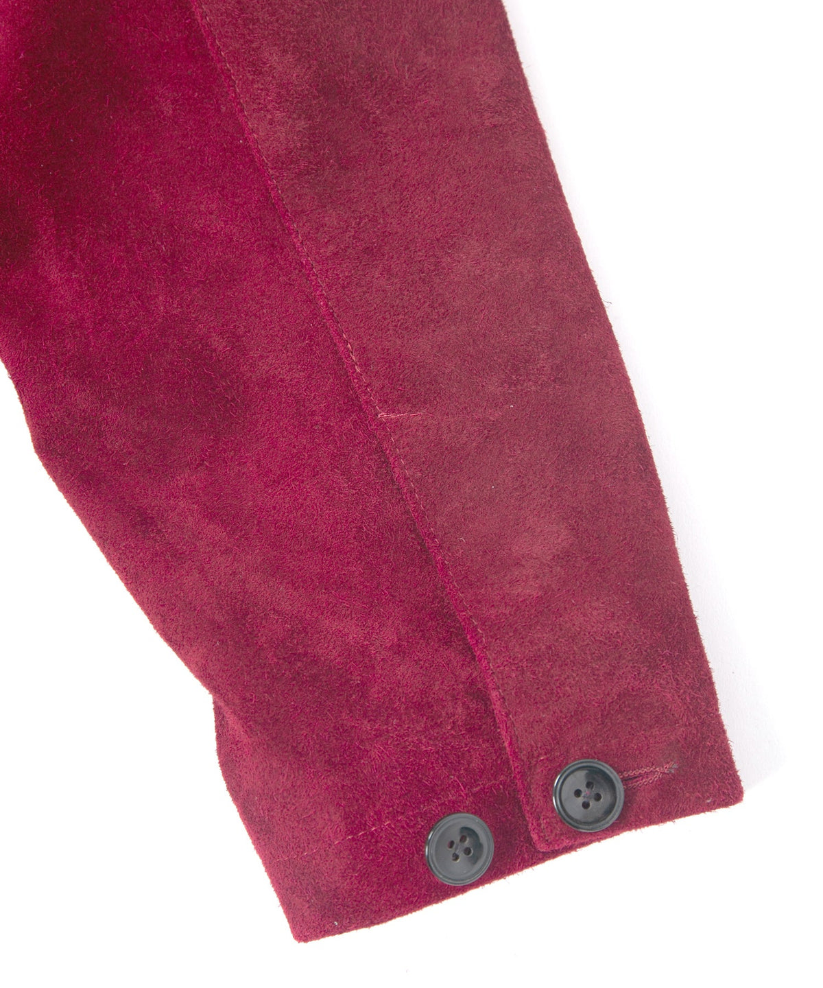 スエード ホースハイド "ROY" バイカーロングコート - BURGUNDY