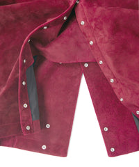 スエード ホースハイド "ROY" バイカーロングコート - BURGUNDY