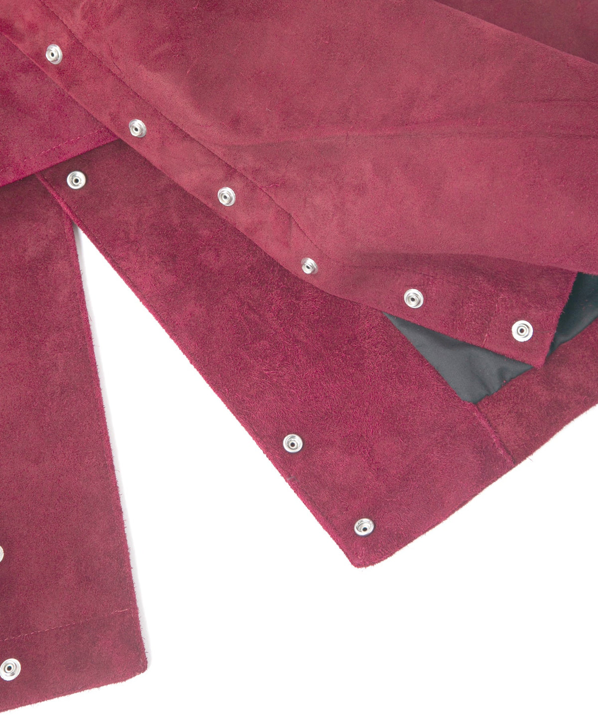 スエード ホースハイド "ROY" バイカーロングコート - BURGUNDY