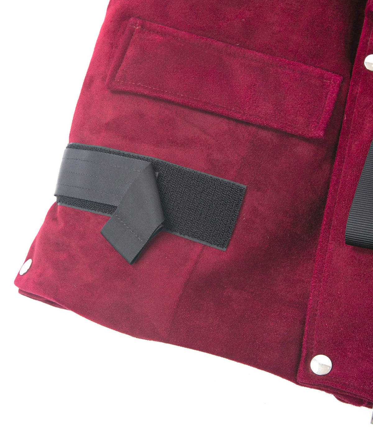 スエード ホースハイド "COOPER" フードダウンベスト - BURGUNDY