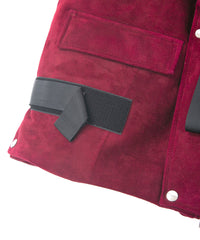 スエード ホースハイド "COOPER" フードダウンベスト - BURGUNDY