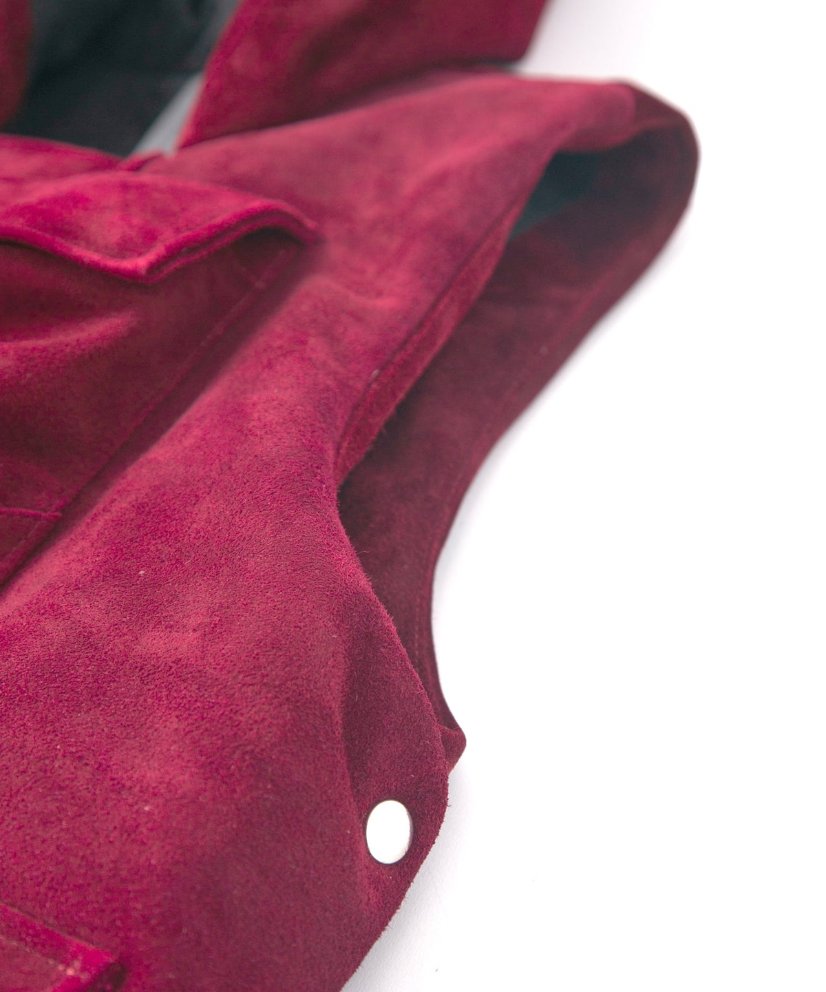 スエード ホースハイド "COOPER" フードダウンベスト - BURGUNDY