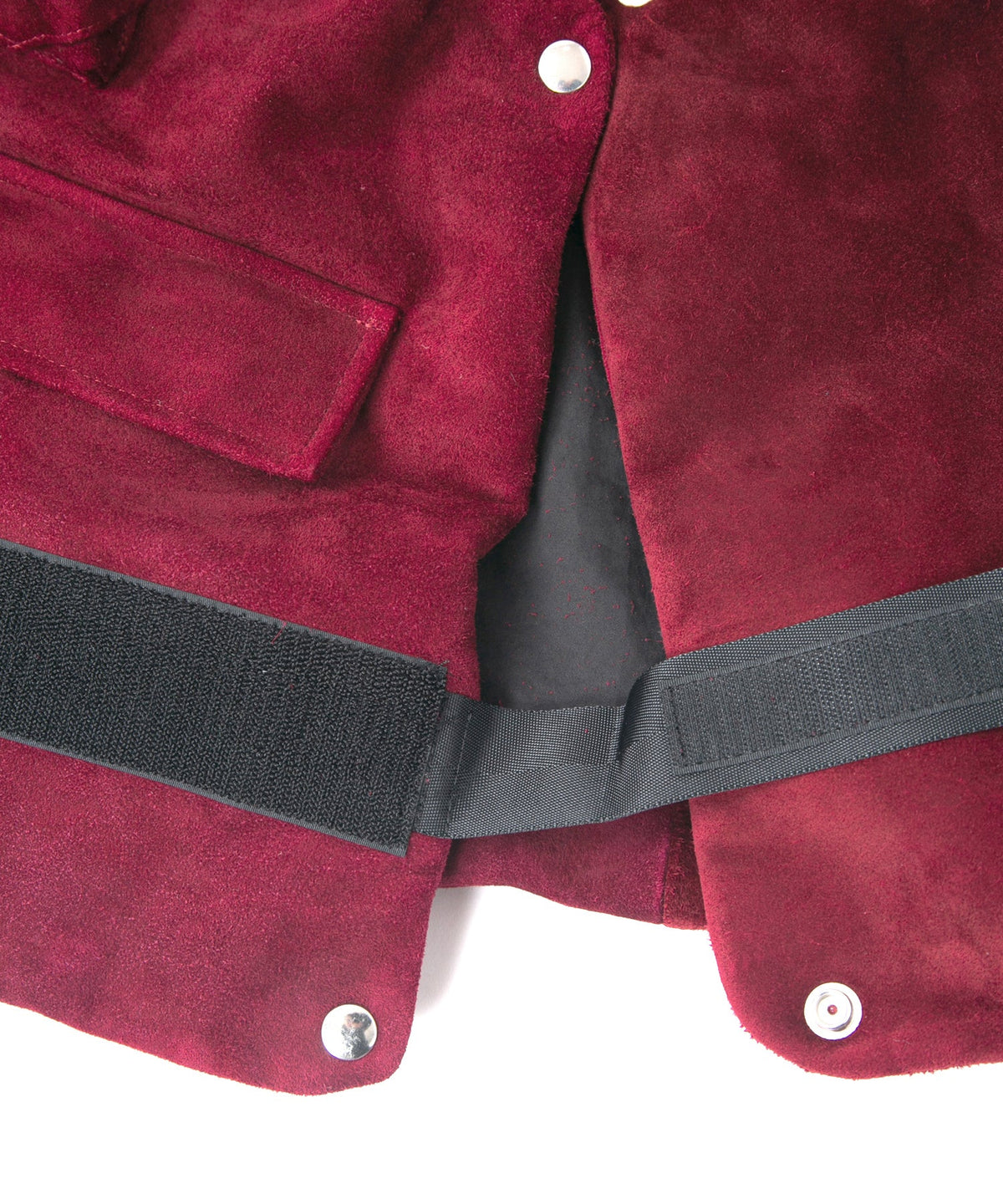 スエード ホースハイド "COOPER" フードダウンベスト - BURGUNDY