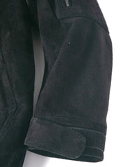 スエード ホースハイド "AD-ROCK" プルオーバー フードブルゾン - BLACK