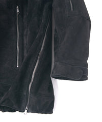 スエード ホースハイド "AD-ROCK" プルオーバー フードブルゾン - BLACK