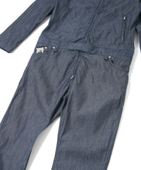 6oz Organic Cotton Denim Single Riders Coveralls - INDIGO