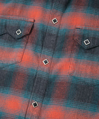 Cotton Shaggy Check Western Long-Sleeve Shirts - RED × BLUE