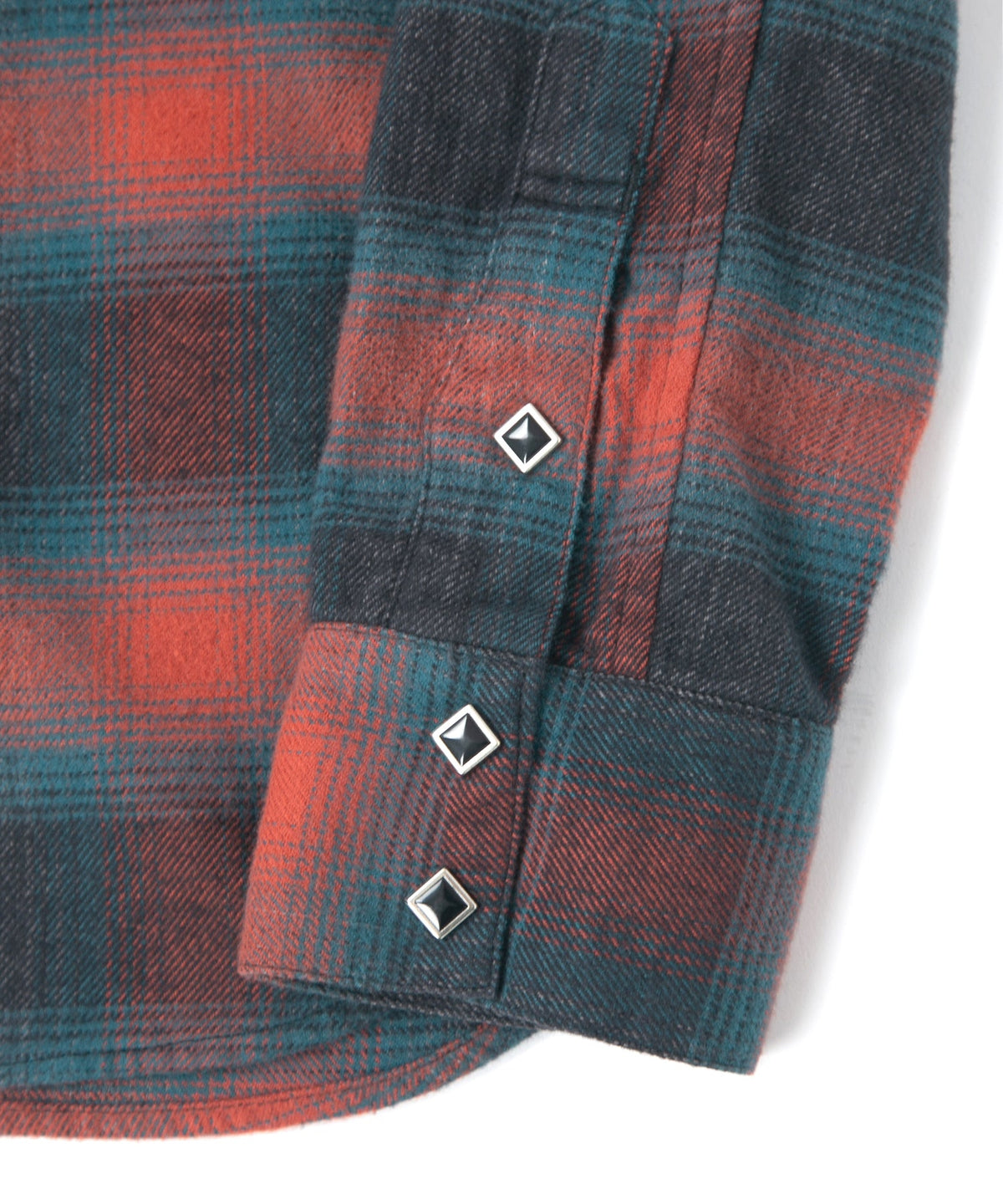 Cotton Shaggy Check Western Long-Sleeve Shirts - RED × BLUE