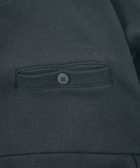 ストレッチコットンポリ ベロア加工ニット トレーナー - BLACK