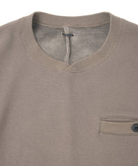 Stretch Cotton Polyester Knit Backside Velor finish Sweat Shirts - OLIVE