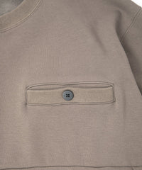 Stretch Cotton Polyester Knit Backside Velor finish Sweat Shirts - OLIVE