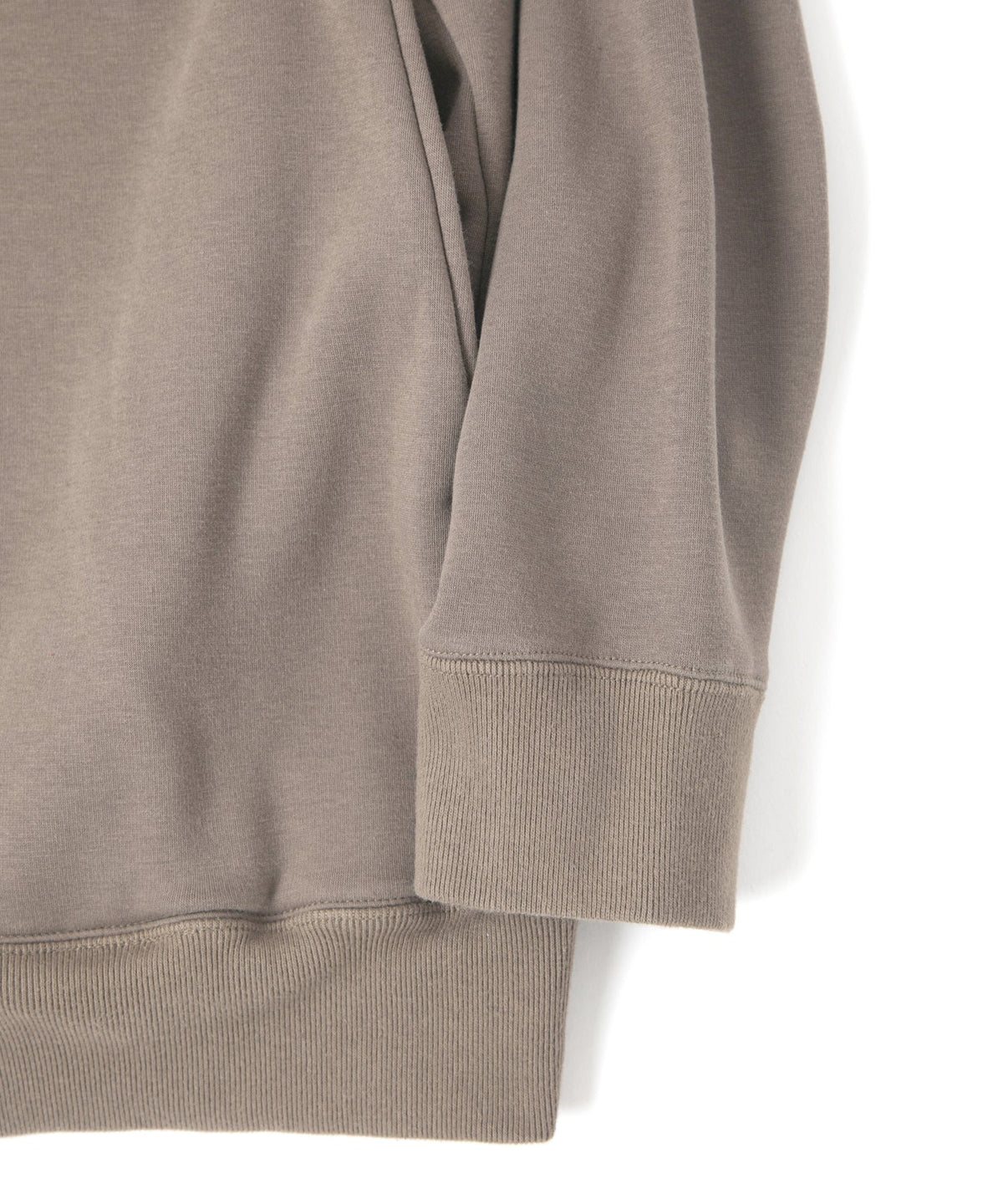 Stretch Cotton Polyester Knit Backside Velor finish Sweat Shirts - OLIVE