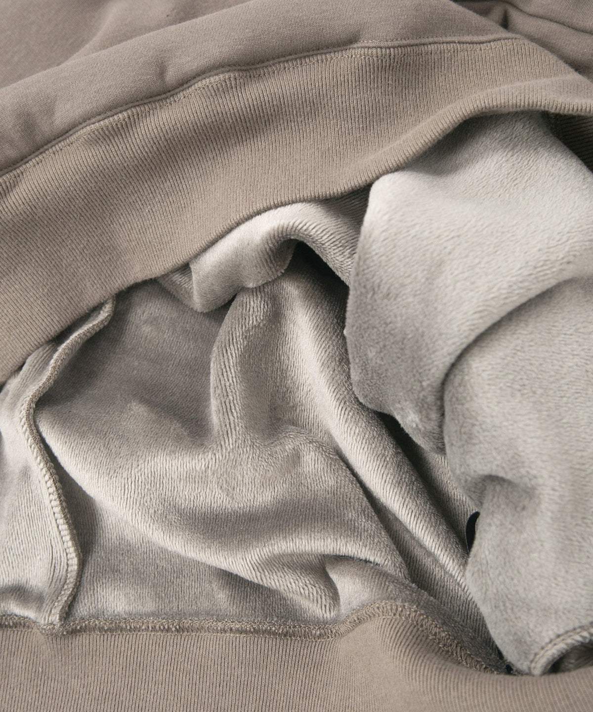 Stretch Cotton Polyester Knit Backside Velor finish Sweat Shirts - OLIVE