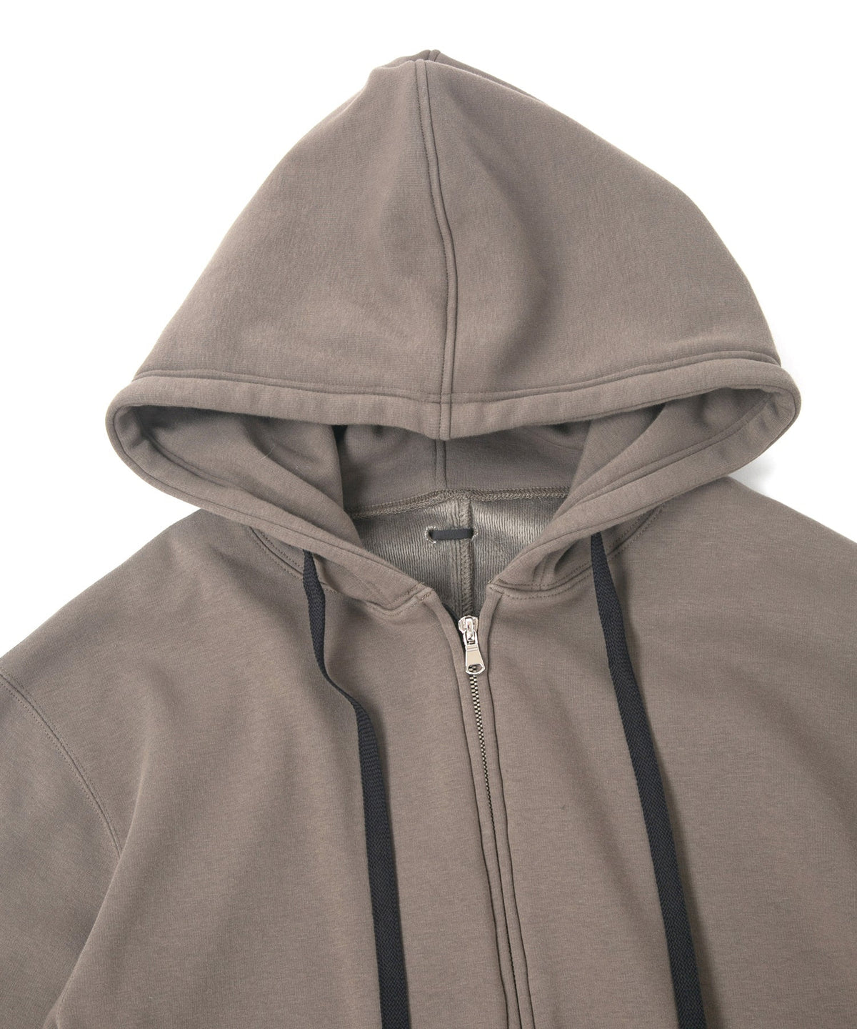 Stretch Cotton Polyester Knit Backside Velor finish Zip up Hoodie - OLIVE