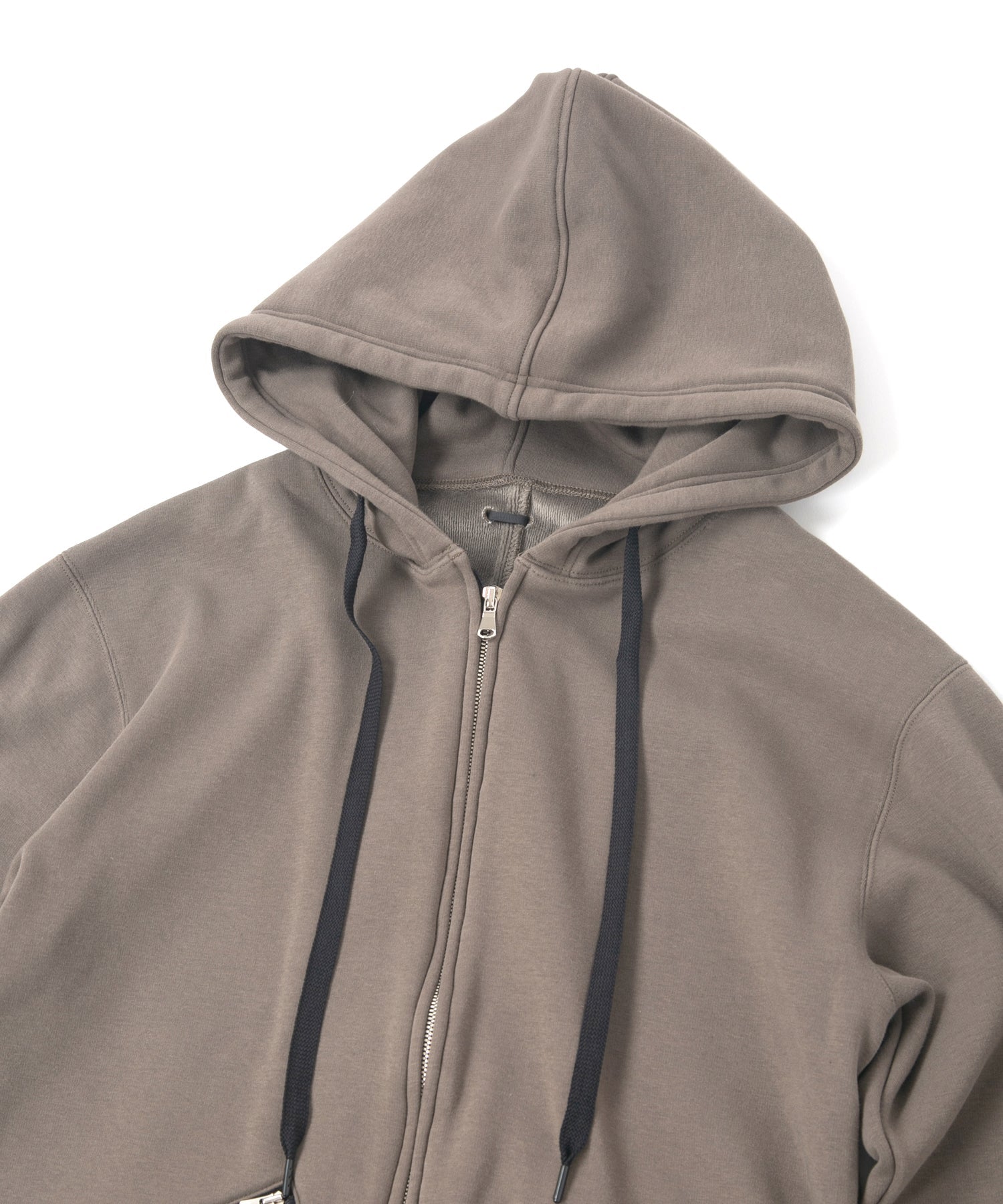 Load image into Gallery viewer, Stretch Cotton Polyester Knit Backside Velor finish Zip up Hoodie - OLIVE