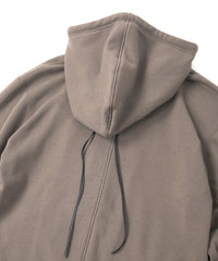 Stretch Cotton Polyester Knit Backside Velor finish Zip up Hoodie - OLIVE