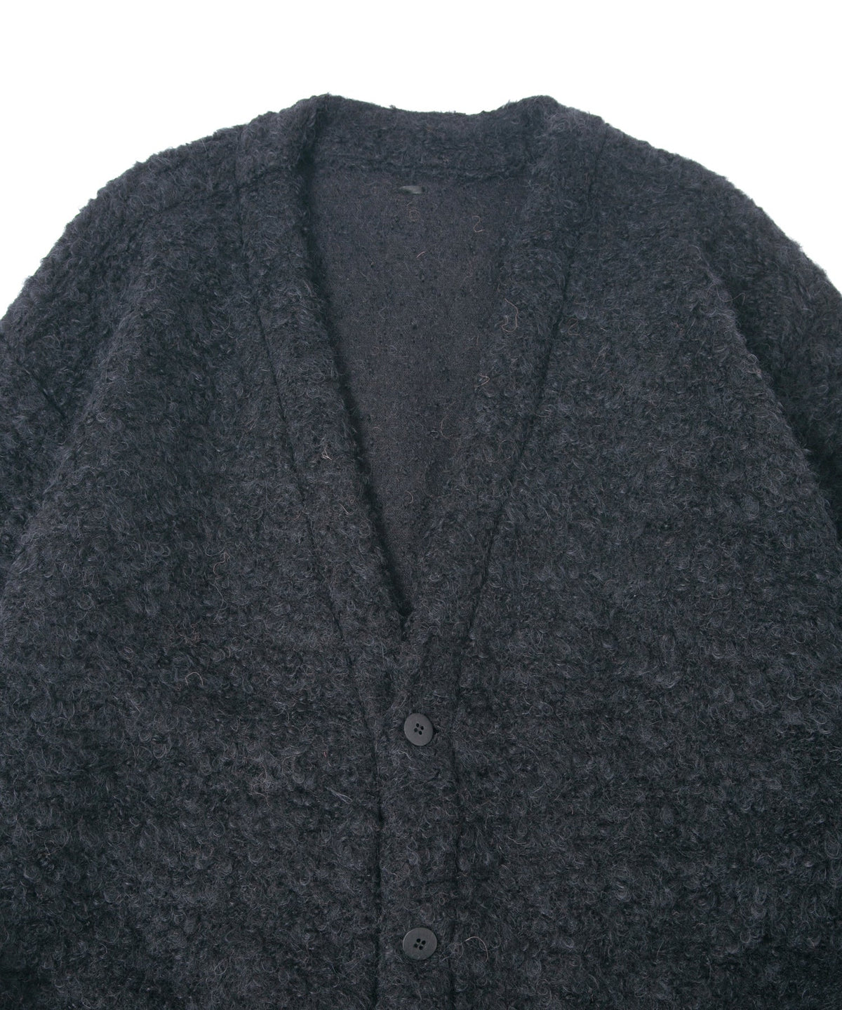 Loop Tweed Knit Long Cardigan - BLACK