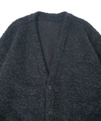 Loop Tweed Knit Long Cardigan - BLACK