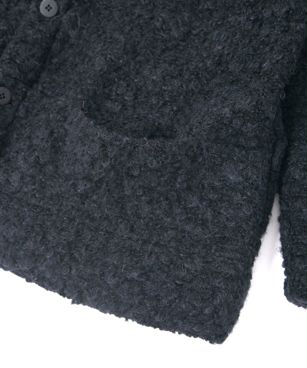 Loop Tweed Knit Long Cardigan - BLACK