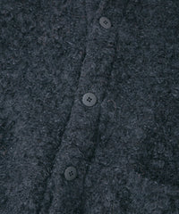 Loop Tweed Knit Long Cardigan - BLACK