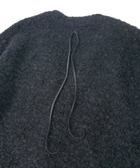 Loop Tweed Knit Long Cardigan - BLACK