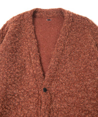 Loop Tweed Knit Long Cardigan - ORANGE